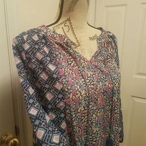 Bohemian  floral peasant top.